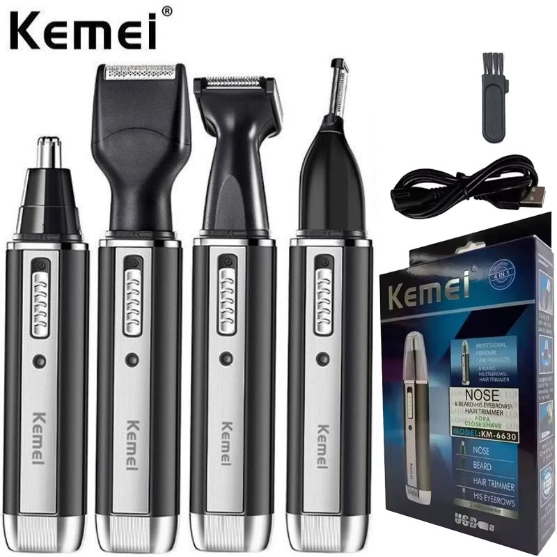 Men'S Grooming Set - Kemei-6630 Neushaartrimmer Voor Neus Oorreiniger Oplaadbare