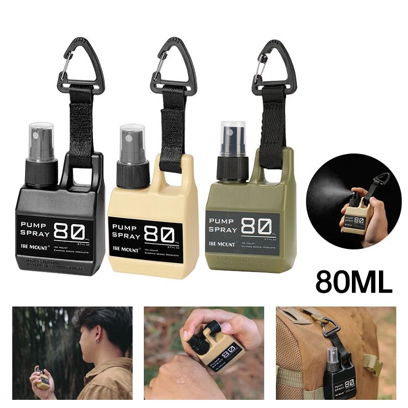 Cologne Spray Bottle - 80ml verstuiverfles, draagbare pompspuitfles met karabijnhaak,