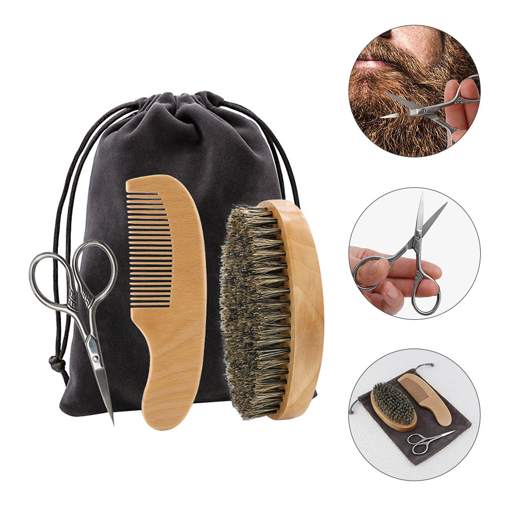 Men'S Grooming Set - 1Set Baardstylingset voor mannen Premium baardborstel,